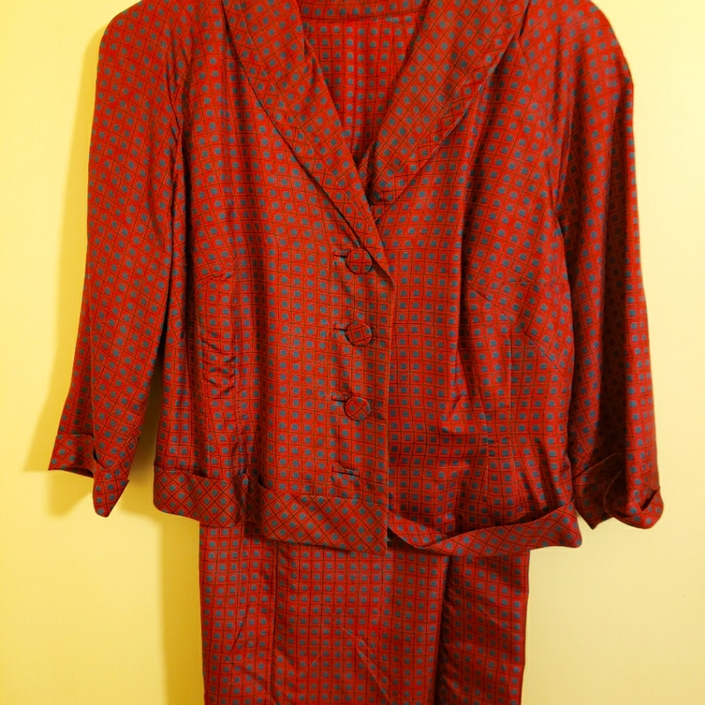 Vintage satin/silk hand sewn dress suit